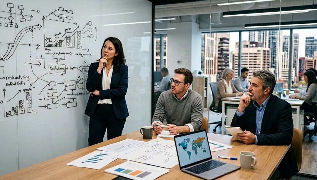 Unternehmensentwicklung ist der bewusste Prozess, ein Unternehmen zukunftsfähig zu machen: Geschäftsmodell prüfen, Abläufe ordnen, Prioritäten klären, das Team mitnehmen.