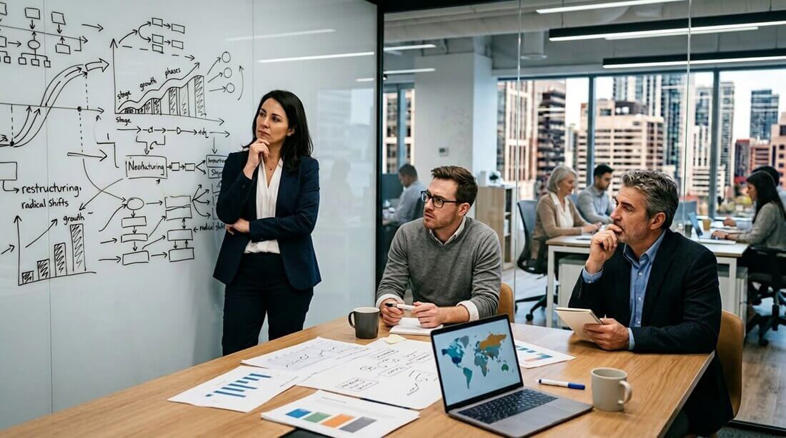 Unternehmensentwicklung ist der bewusste Prozess, ein Unternehmen zukunftsfähig zu machen: Geschäftsmodell prüfen, Abläufe ordnen, Prioritäten klären, das Team mitnehmen.